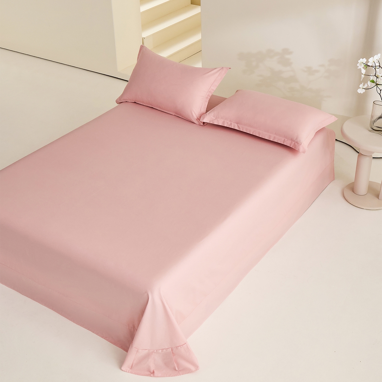 91家纺网 家纺一手货源 找家纺 （总）元元家居（元元被业） 2026新款全棉纯棉13372套件及单品【纯色款】-单床单床单单件