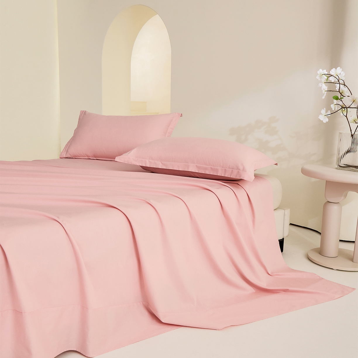 91家纺网 家纺一手货源 找家纺 （总）元元家居（元元被业） 2026新款全棉纯棉13372套件及单品【纯色款】-单床单床单单件