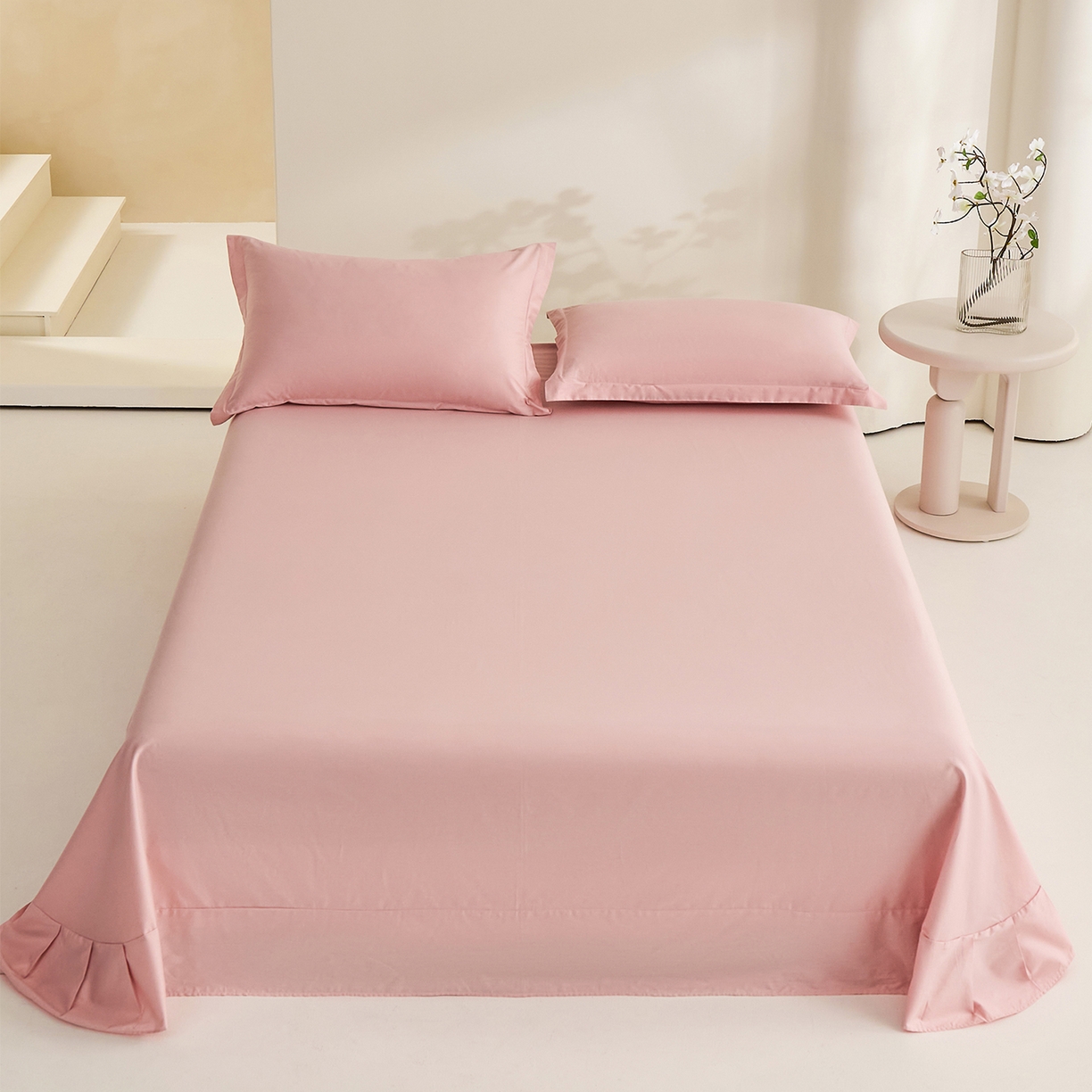 元元家居（元元被业） 2026新款全棉纯棉13372套件及单品【纯色款】-单床单床单单件 果粉