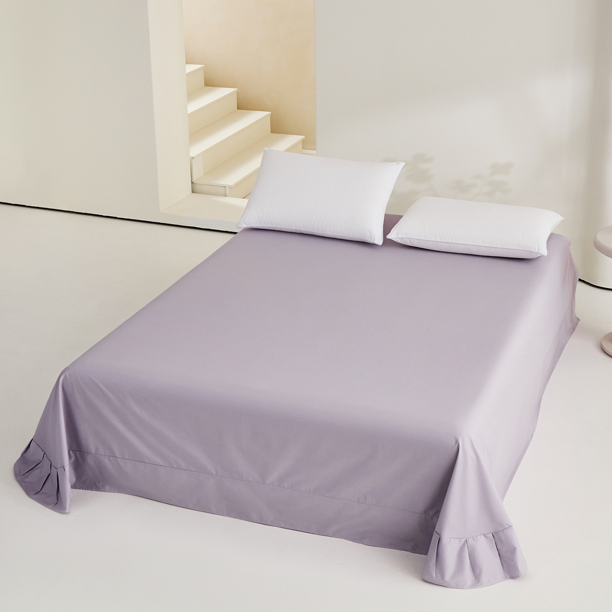 91家纺网 家纺一手货源 找家纺 元元家居（元元被业） 2026新款全棉纯棉13372套件及单品【纯色款】-单床单床单单件 罗兰紫