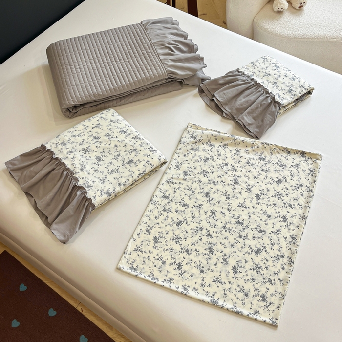 91家纺网 家纺一手货源 找家纺 尚美 2026新款法式复古大花边仿棉床盖四件套 精彩绝伦