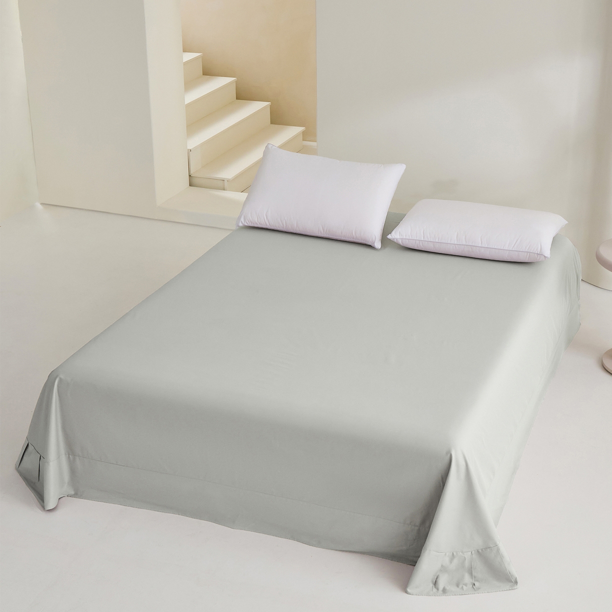 91家纺网 家纺一手货源 找家纺 元元家居（元元被业） 2026新款全棉纯棉13372套件及单品【纯色款】-单床单床单单件 雅灰