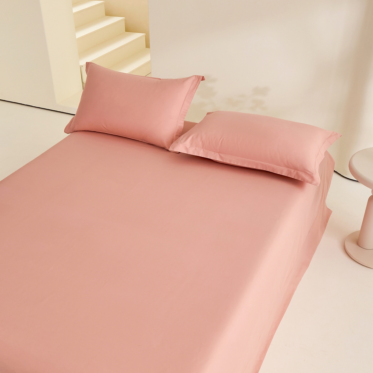 91家纺网 家纺一手货源 找家纺 元元家居（元元被业） 2026新款全棉纯棉13372套件及单品【纯色款】-单床单床单单件 炫彩粉