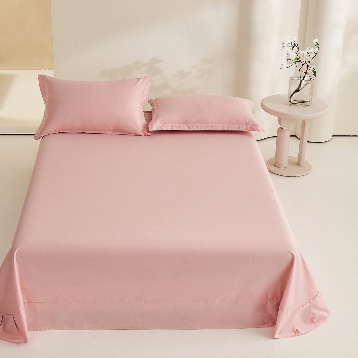 91家纺网 家纺一手货源 找家纺 （总）元元家居（元元被业） 2026新款全棉纯棉13372套件及单品【纯色款】-单床单床单单件