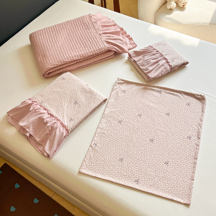 91家纺网 家纺一手货源 找家纺 尚美 2026新款法式复古大花边仿棉床盖四件套 恋恋情