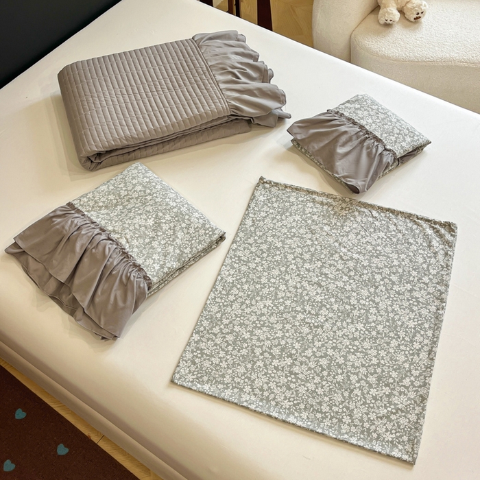 91家纺网 家纺一手货源 找家纺 尚美 2026新款法式复古大花边仿棉床盖四件套 梦境