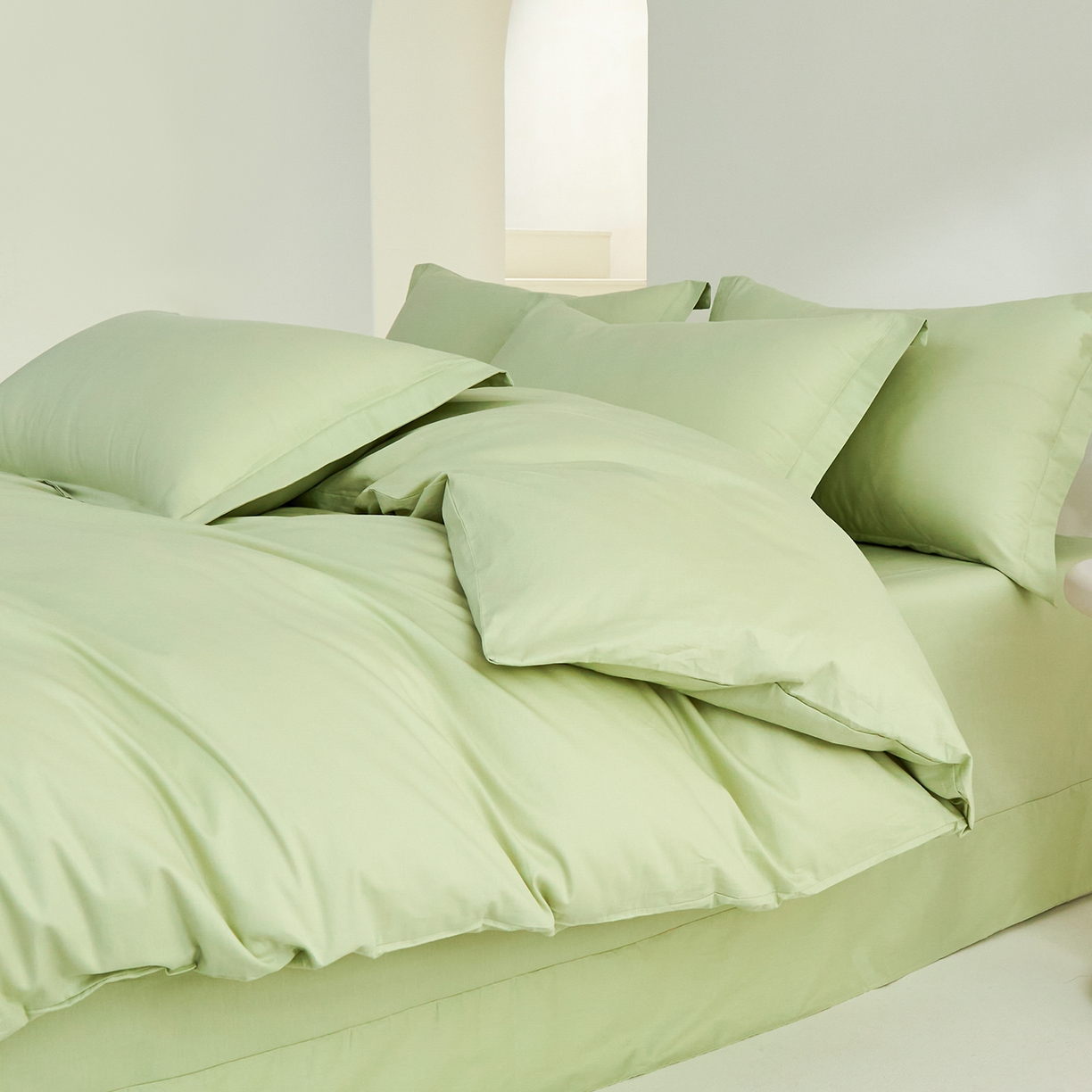 91家纺网 家纺一手货源 找家纺 元元家居（元元被业） 2026新款全棉纯棉13372套件及单品【纯色款】-单被套被套单件 麦田绿