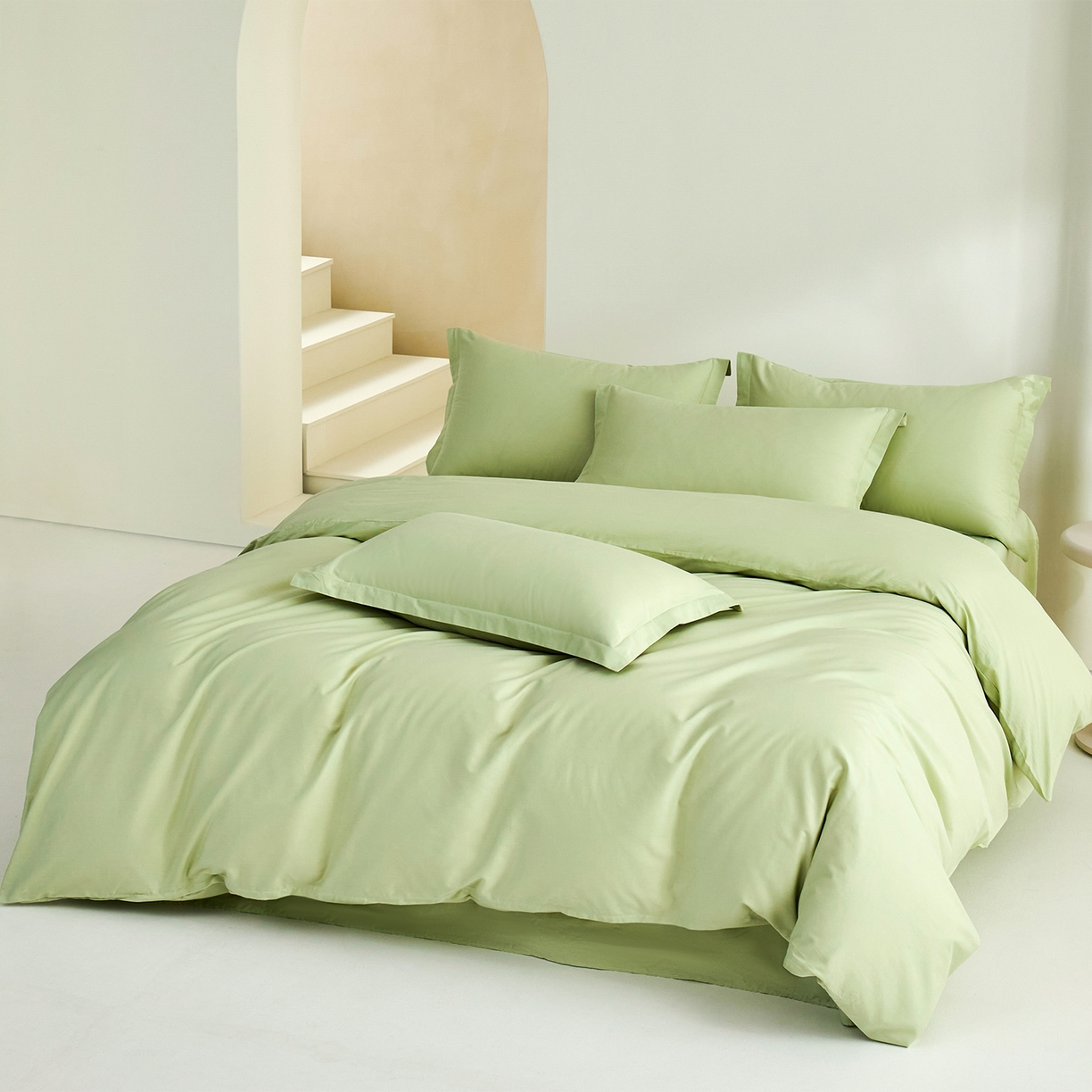 91家纺网 家纺一手货源 找家纺 元元家居（元元被业） 2026新款全棉纯棉13372套件及单品【纯色款】-单被套被套单件 麦田绿
