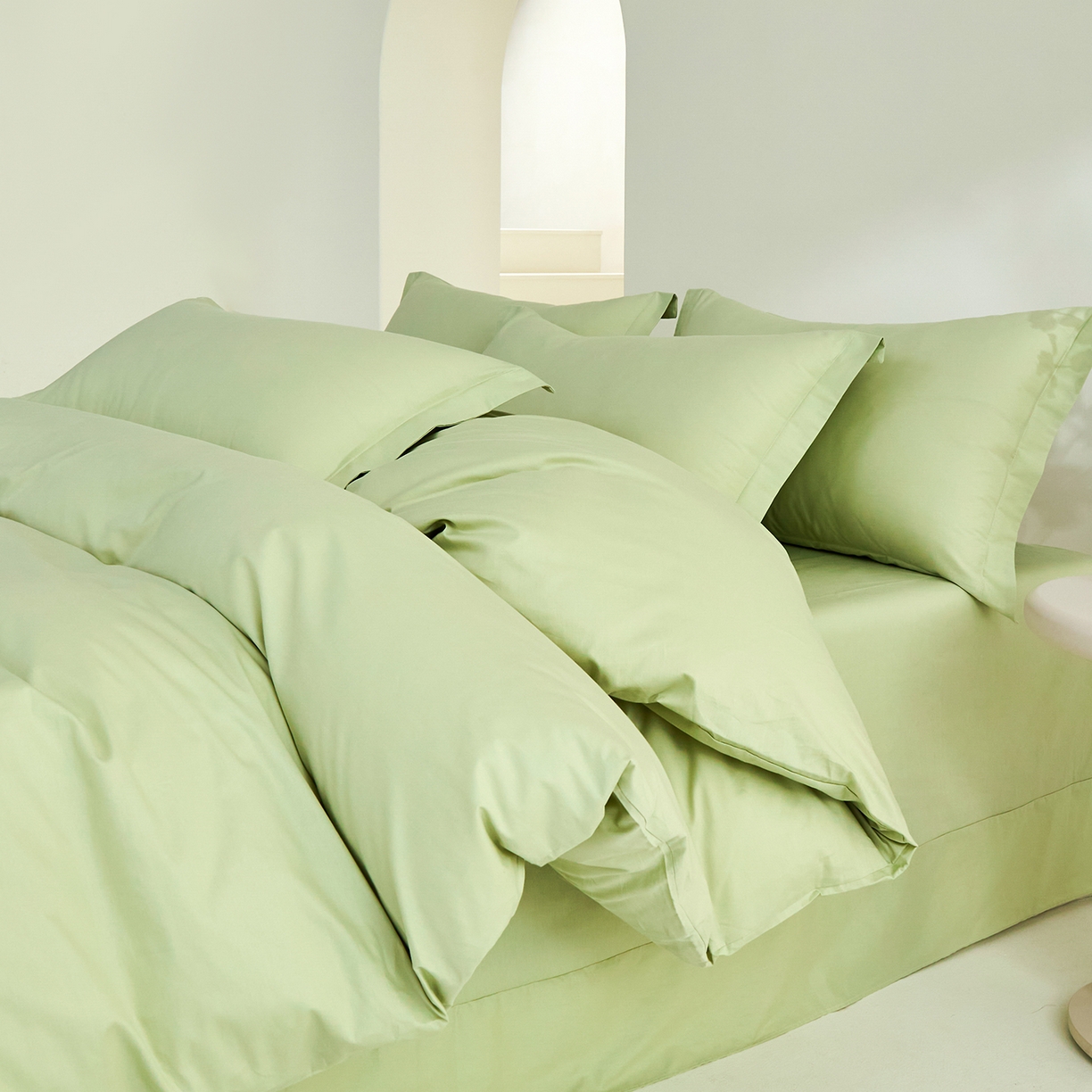 91家纺网 家纺一手货源 找家纺 元元家居（元元被业） 2026新款全棉纯棉13372套件及单品【纯色款】-单被套被套单件 麦田绿