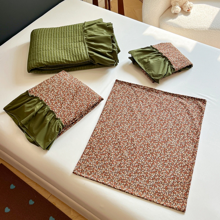 91家纺网 家纺一手货源 找家纺 尚美 2026新款法式复古大花边仿棉床盖四件套 明媚