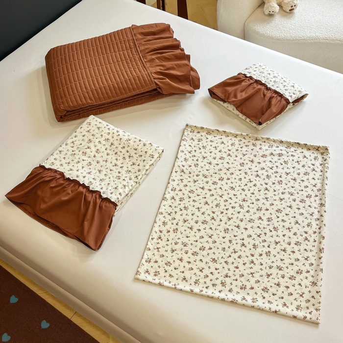 91家纺网 家纺一手货源 找家纺 尚美 2026新款法式复古大花边仿棉床盖四件套 幸运花