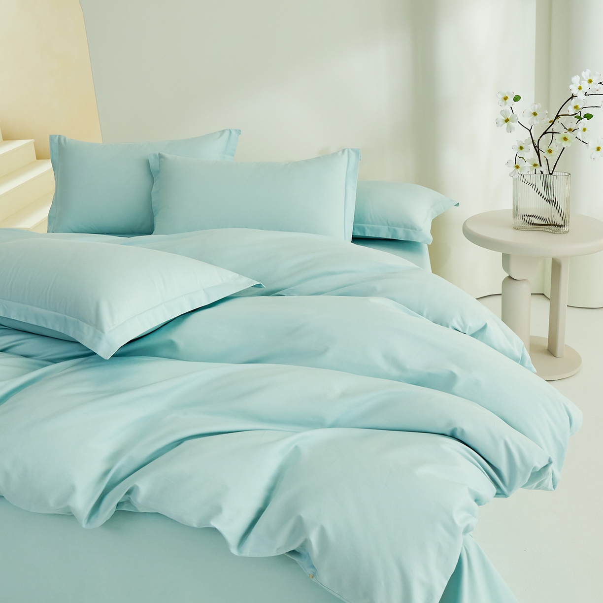 91家纺网 家纺一手货源 找家纺 （总）元元家居（元元被业） 2026新款全棉纯棉13372纯色三件套系列