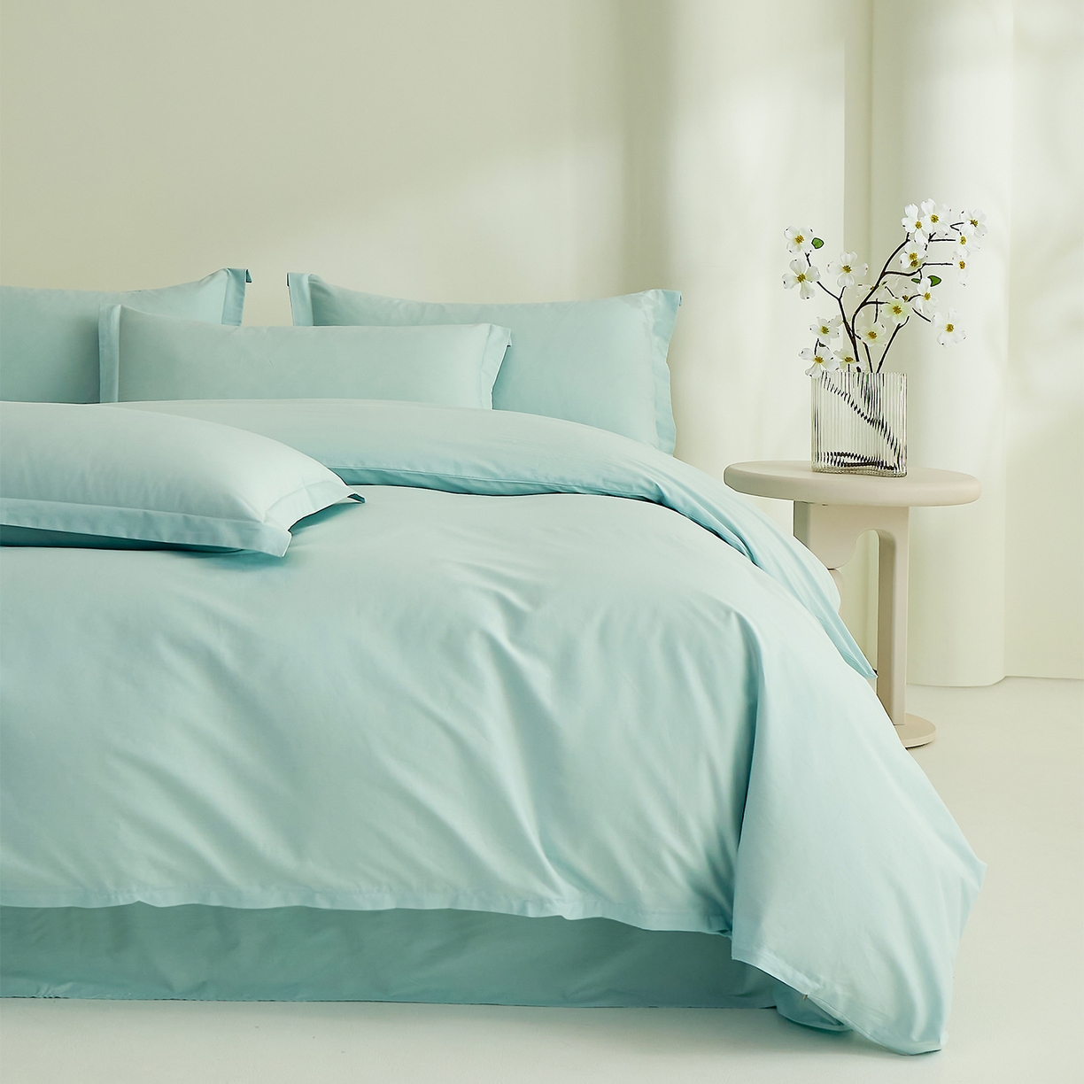 91家纺网 家纺一手货源 找家纺 （总）元元家居（元元被业） 2026新款全棉纯棉13372纯色三件套系列