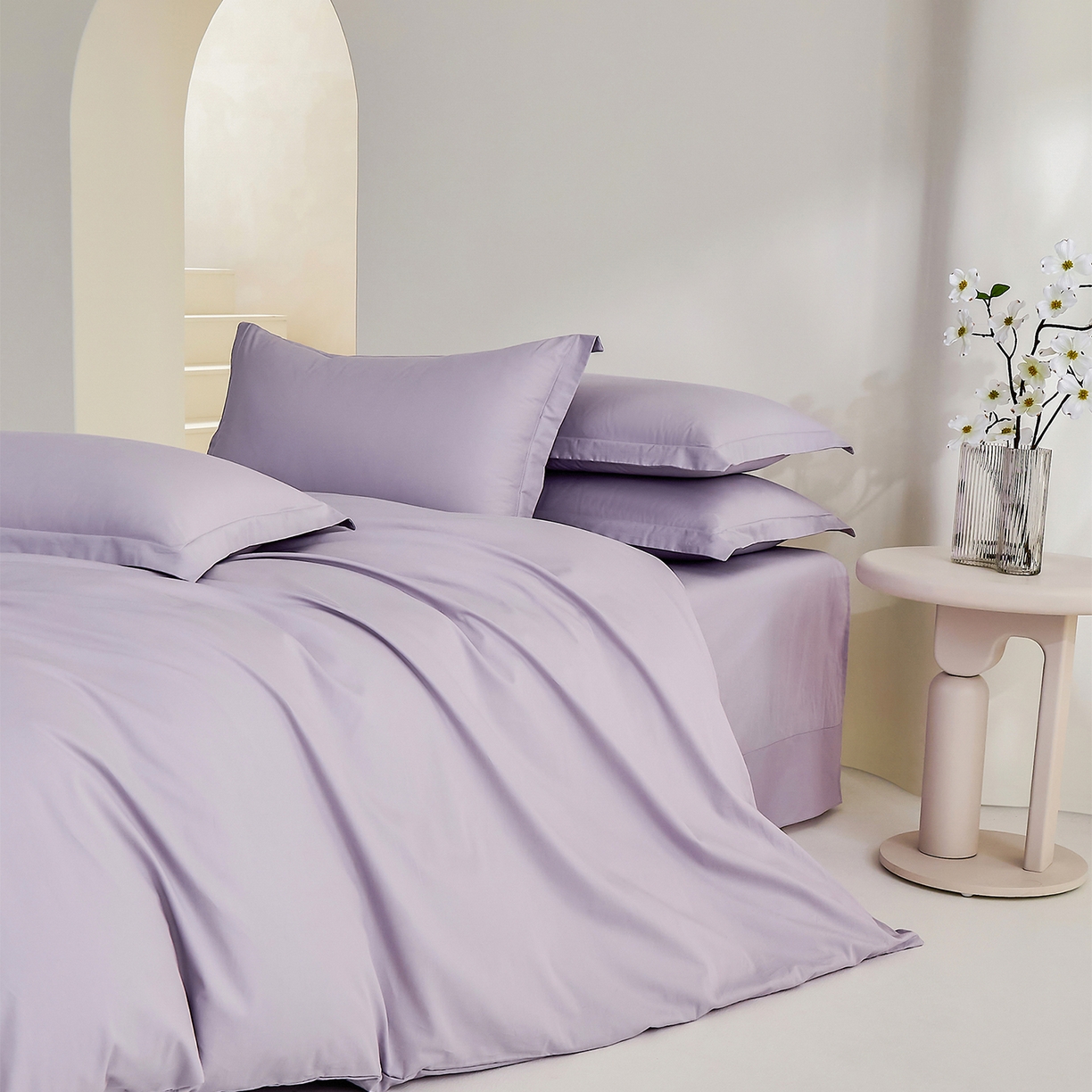 元元家居（元元被业） 2026新款全棉纯棉13372纯色三件套系列 罗兰紫