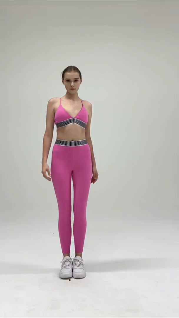 91家纺网 家纺一手货源 找家纺 （总）沐珩家纺 2026新款跨境高腰提臀收腹吊带美背跑步健身运动内衣文胸长裤瑜伽服套装女