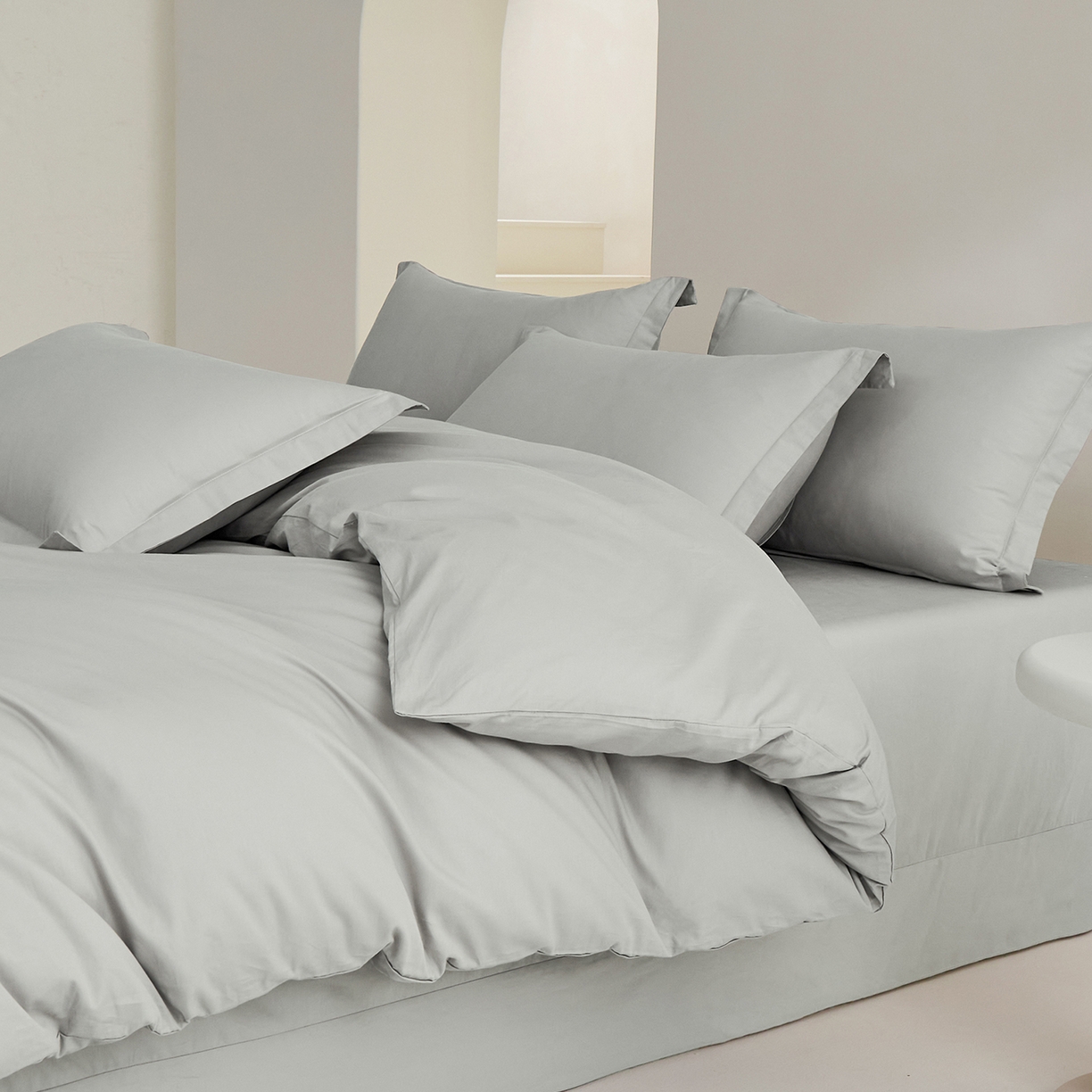 91家纺网 家纺一手货源 找家纺 （总）元元家居（元元被业） 2026新款全棉纯棉13372纯色被套夹棉款四件套系列