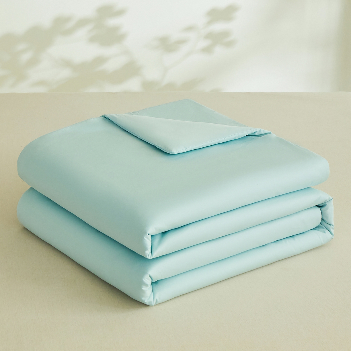 91家纺网 家纺一手货源 找家纺 元元家居（元元被业） 2026新款全棉纯棉13372纯色两用夏被夏凉被空调被 天梦蓝