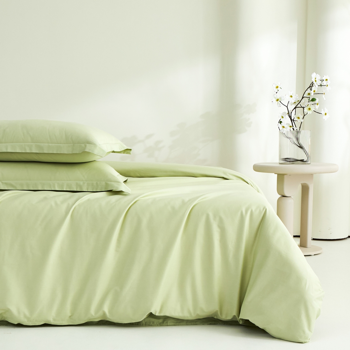 91家纺网 家纺一手货源 找家纺 元元家居（元元被业） 2026新款全棉纯棉13372纯色两用夏被夏凉被空调被 麦田绿