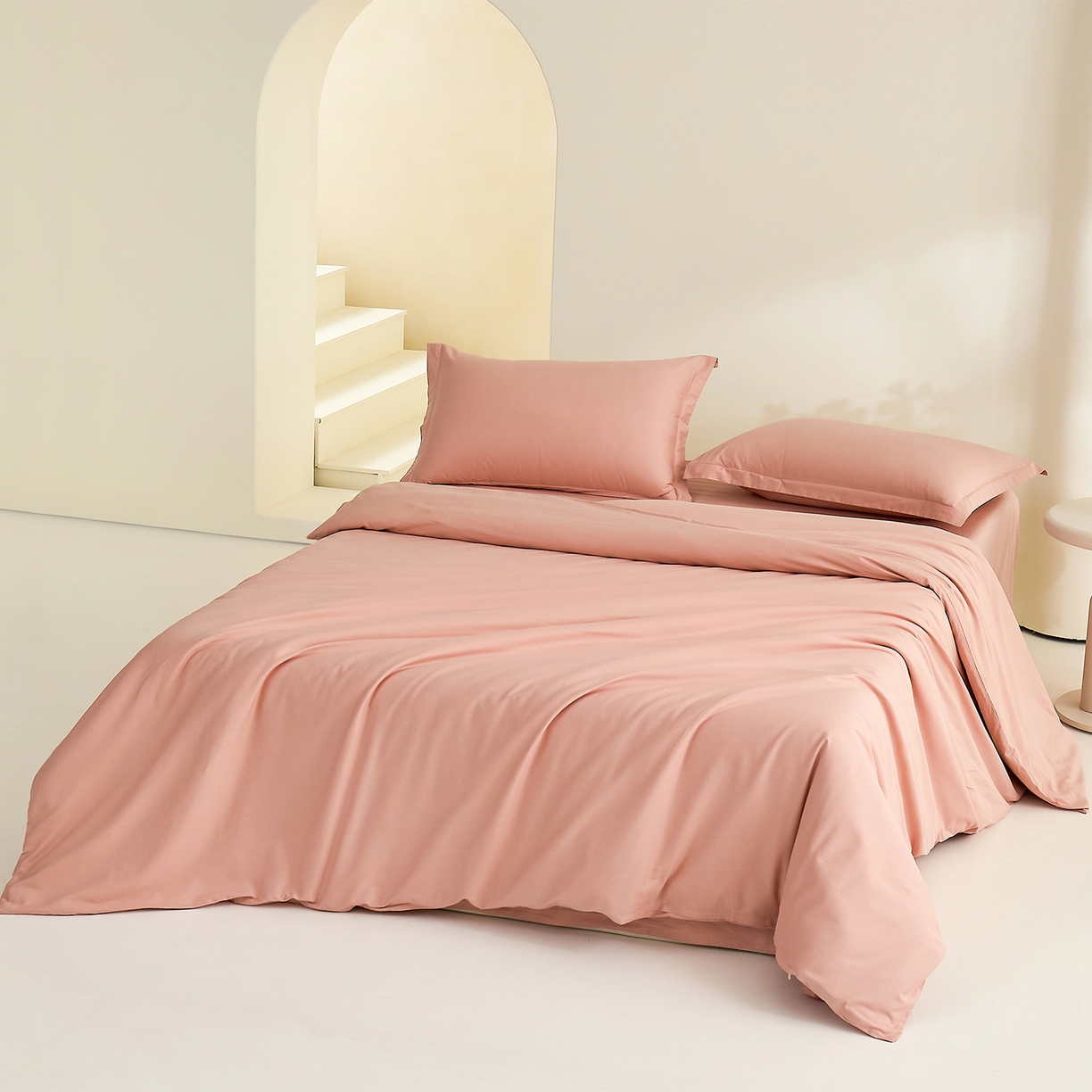 91家纺网 家纺一手货源 找家纺 元元家居（元元被业） 2026新款全棉纯棉13372纯色两用夏被夏凉被空调被 炫彩粉