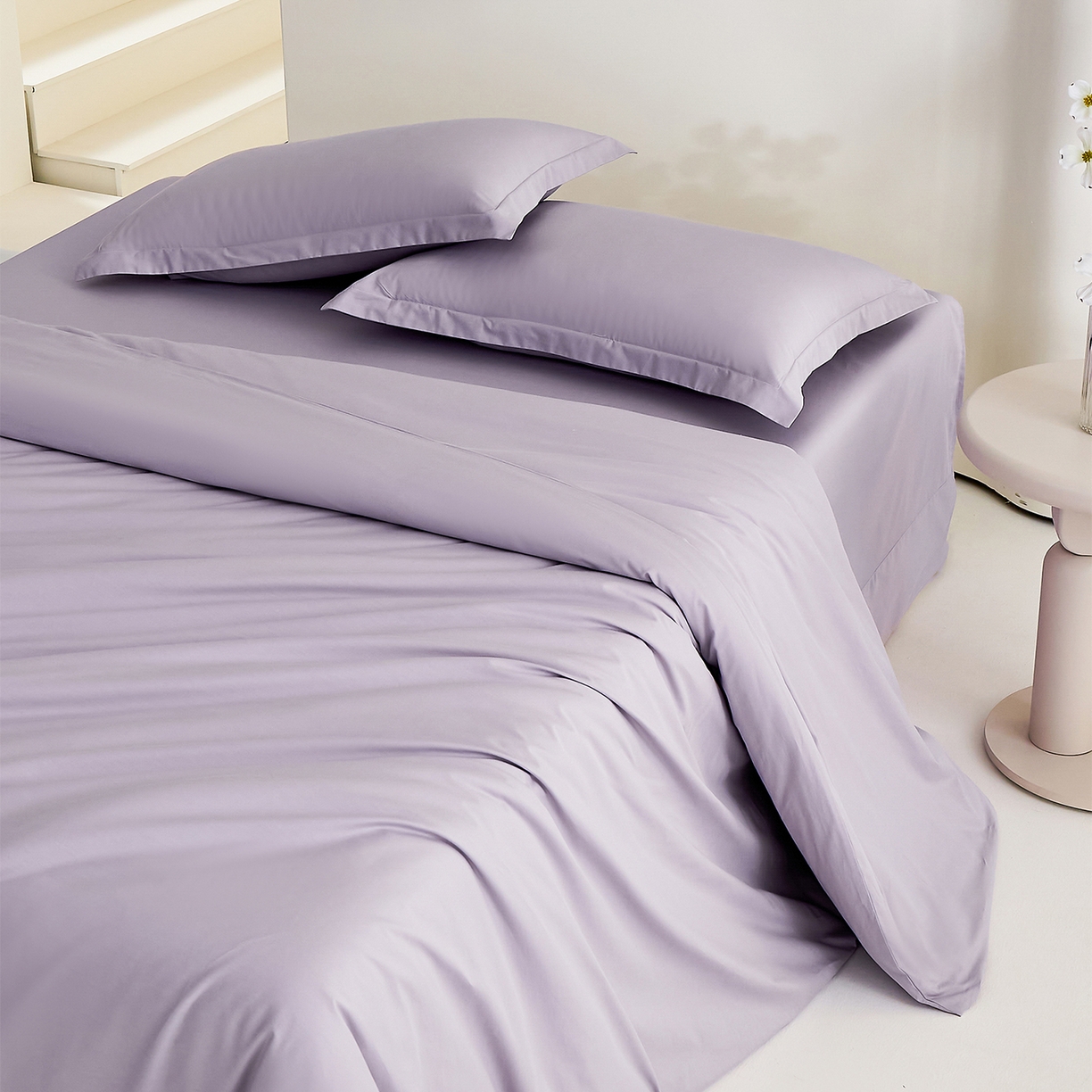 91家纺网 家纺一手货源 找家纺 元元家居（元元被业） 2026新款全棉纯棉13372纯色两用夏被夏凉被空调被 罗兰紫