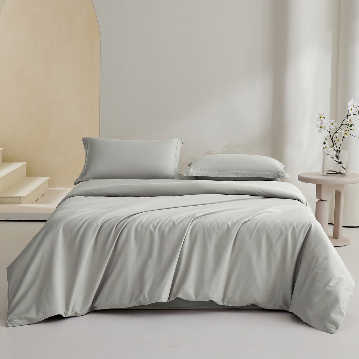 91家纺网 家纺一手货源 找家纺 元元家居（元元被业） 2026新款全棉纯棉13372纯色两用夏被夏凉被空调被 雅灰