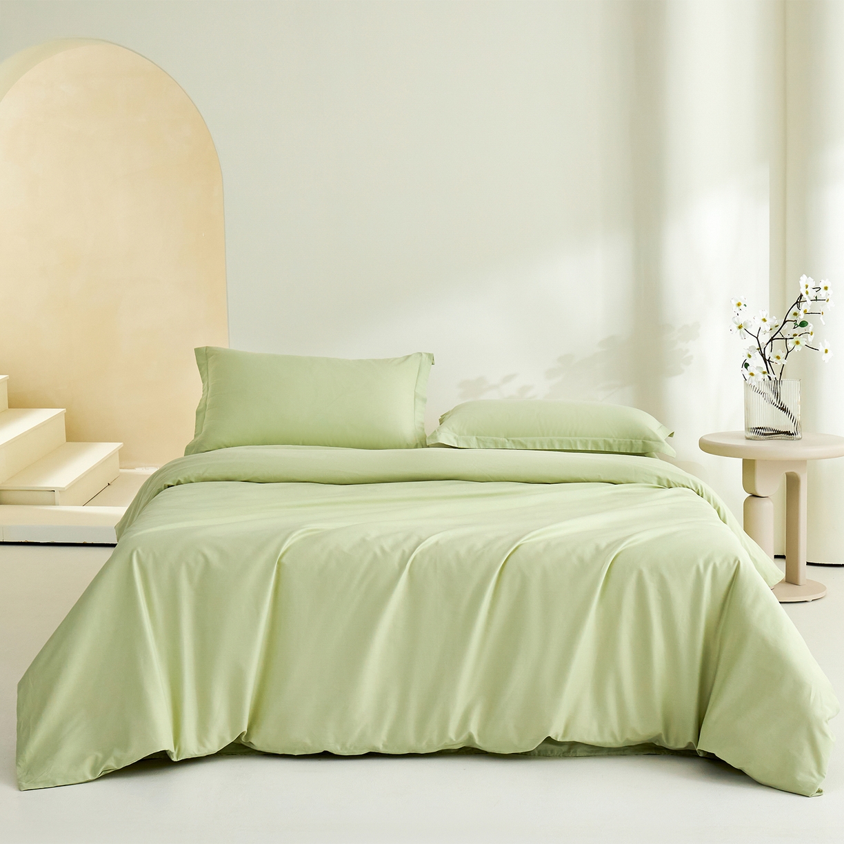 91家纺网 家纺一手货源 找家纺 元元家居（元元被业） 2026新款全棉纯棉13372纯色两用夏被夏凉被空调被 麦田绿