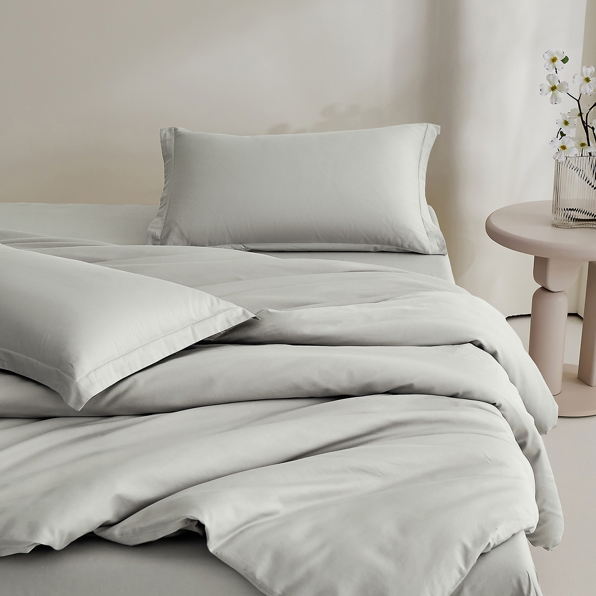 91家纺网 家纺一手货源 找家纺 元元家居（元元被业） 2026新款全棉纯棉13372纯色两用夏被夏凉被空调被 雅灰