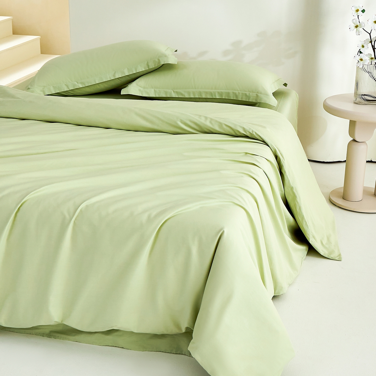 91家纺网 家纺一手货源 找家纺 元元家居（元元被业） 2026新款全棉纯棉13372纯色两用夏被夏凉被空调被 麦田绿