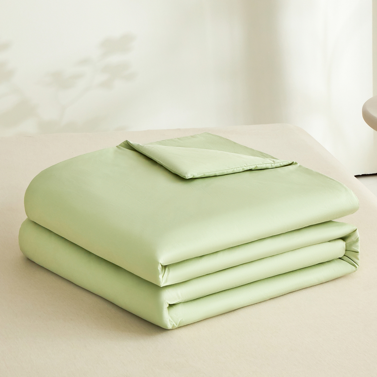 元元家居（元元被业） 2026新款全棉纯棉13372纯色两用夏被夏凉被空调被 麦田绿