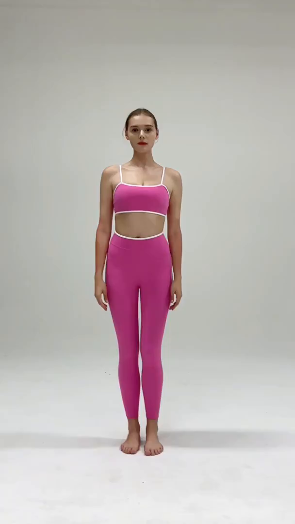 91家纺网 家纺一手货源 找家纺 （总）沐珩家纺 2026跨境新款瑜伽服高腰提臀收腹显瘦吊带美背跑步运动内衣文胸套装女