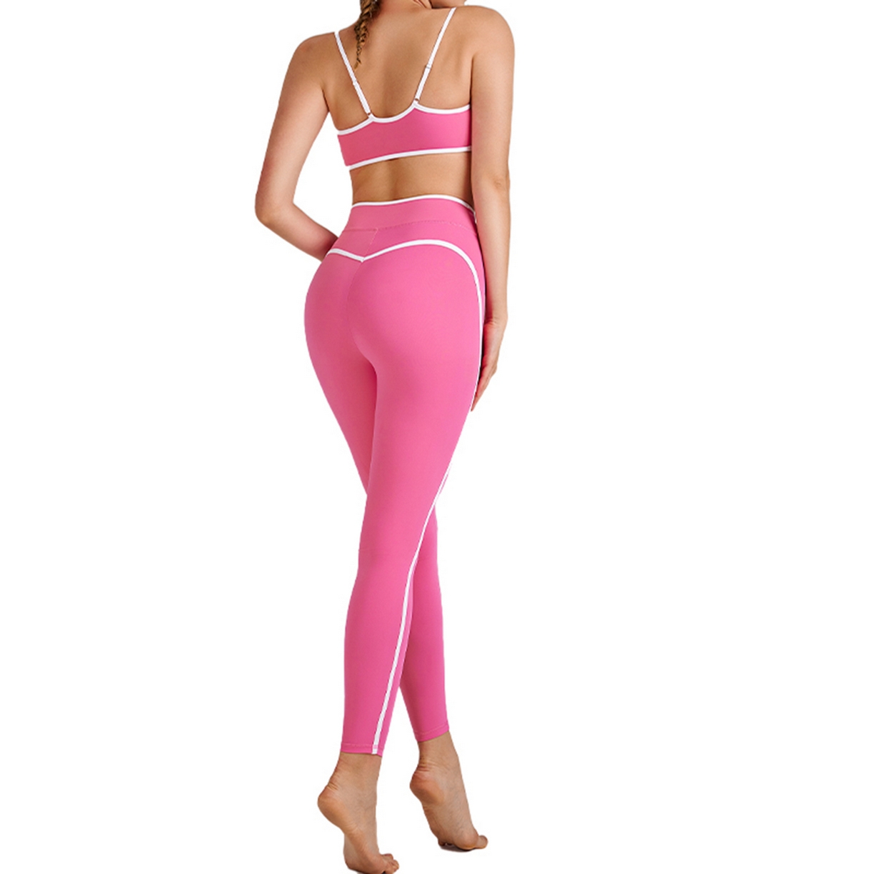 91家纺网 家纺一手货源 找家纺 （总）沐珩家纺 2026跨境新款瑜伽服高腰提臀收腹显瘦吊带美背跑步运动内衣文胸套装女