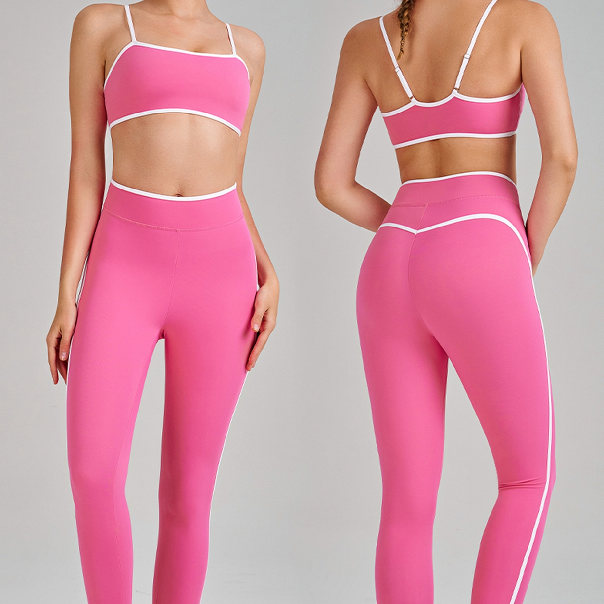 91家纺网 家纺一手货源 找家纺 （总）沐珩家纺 2026跨境新款瑜伽服高腰提臀收腹显瘦吊带美背跑步运动内衣文胸套装女