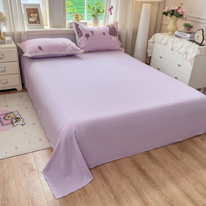 91家纺网 家纺一手货源 找家纺 憨豆家纺 2026春夏新款古法仿棉夏被四件套镂空花边大板印花夏凉被空调被（含抗菌纤维） 采菇兔-粉