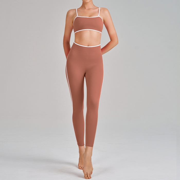 91家纺网 家纺一手货源 找家纺 （总）沐珩家纺 2026跨境新款瑜伽服高腰提臀收腹显瘦吊带美背跑步运动内衣文胸套装女