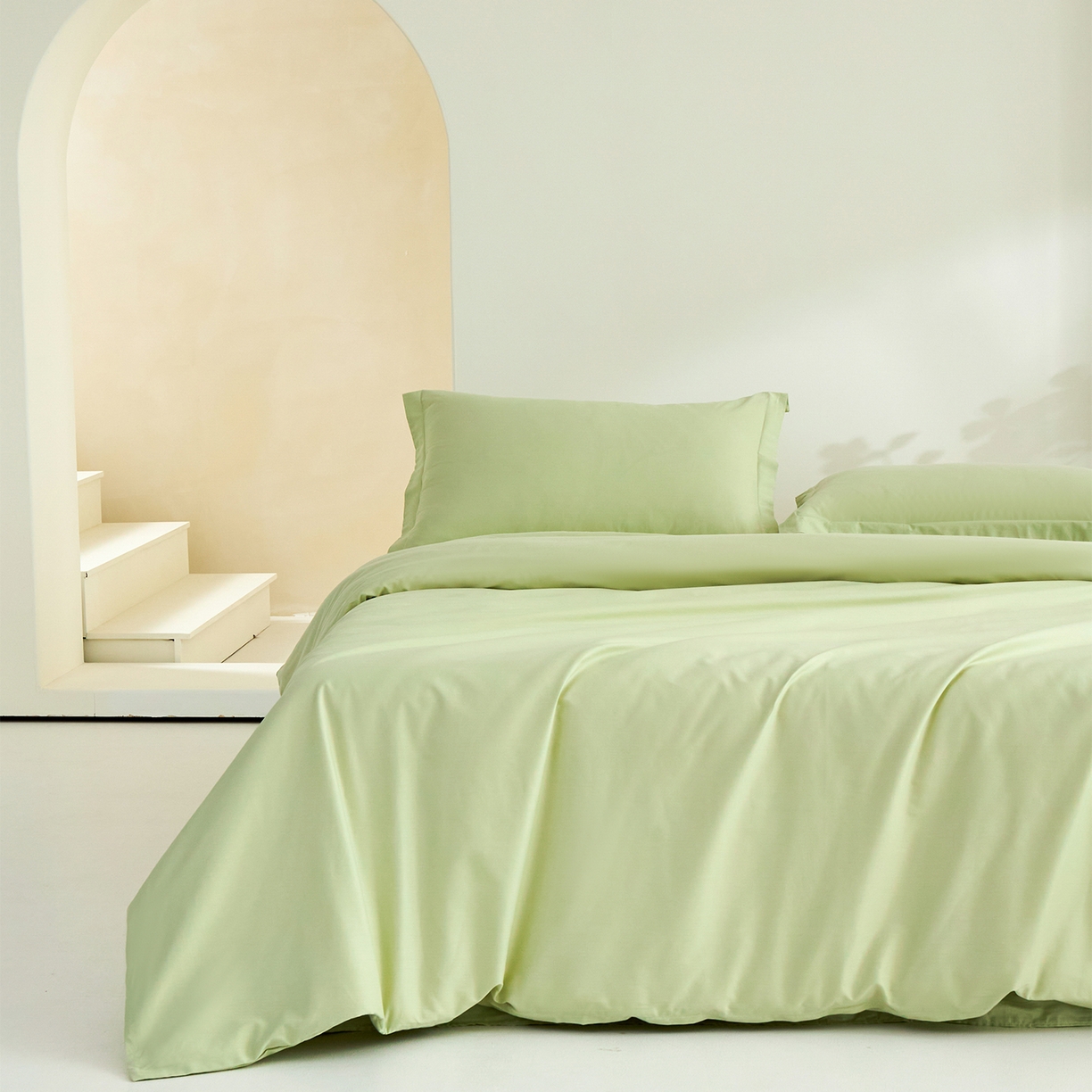 91家纺网 家纺一手货源 找家纺 元元家居（元元被业） 2026新款全棉纯棉13372纯色两用夏被夏凉被空调被四件套 麦田绿