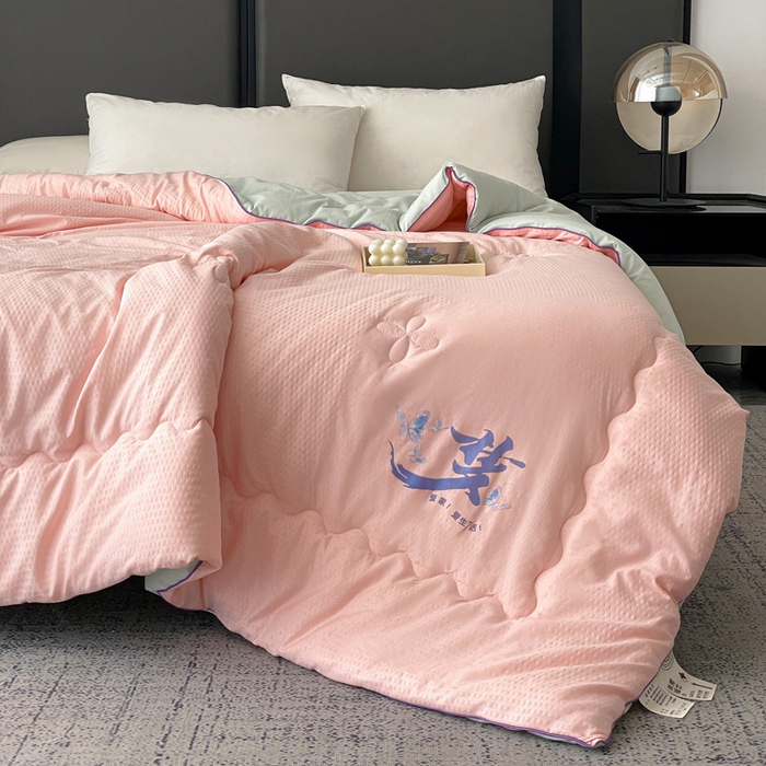 91家纺网 家纺一手货源 找家纺 梦莎被业 2026新款A类亲肤水洗棉大豆被--梦系列 梦之粉