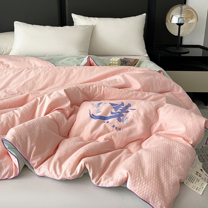 91家纺网 家纺一手货源 找家纺 梦莎被业 2026新款A类亲肤水洗棉大豆被--梦系列 梦之粉