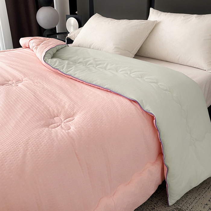 91家纺网 家纺一手货源 找家纺 梦莎被业 2026新款A类亲肤水洗棉大豆被--梦系列 梦之粉