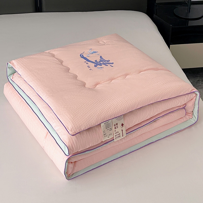 91家纺网 家纺一手货源 找家纺 梦莎被业 2026新款A类亲肤水洗棉大豆被--梦系列 梦之粉