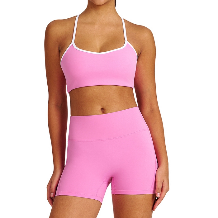 91家纺网 家纺一手货源 找家纺 （总）沐珩家纺 2026新款跨境高腰提臀瑜伽短裤显瘦紧身吊带美背跑步运动内衣瑜伽服套装女