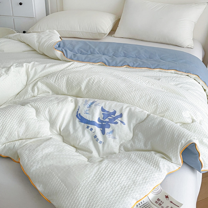 91家纺网 家纺一手货源 找家纺 梦莎被业 2026新款A类亲肤水洗棉大豆被--梦系列 梦之白