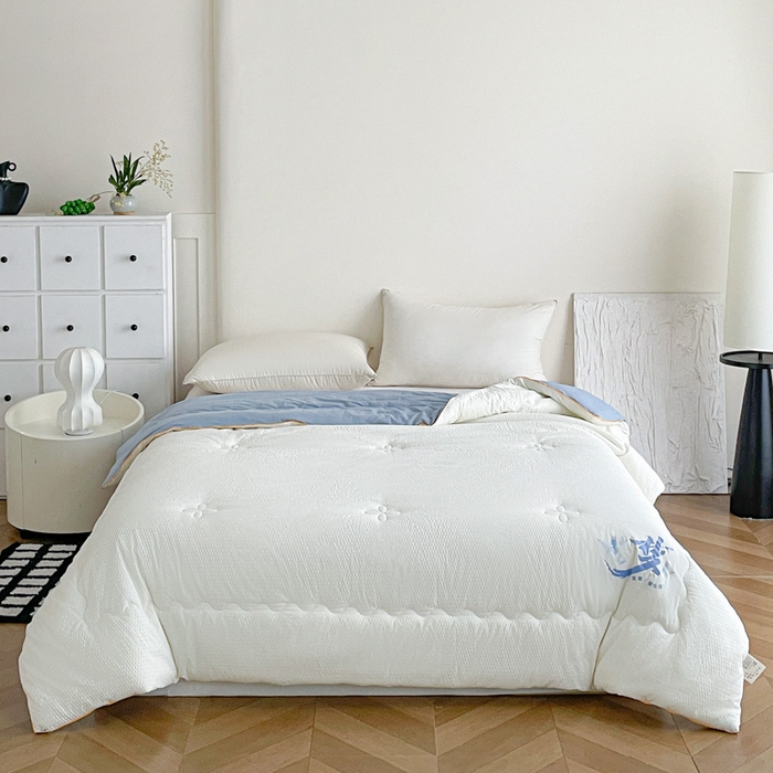 91家纺网 家纺一手货源 找家纺 梦莎被业 2026新款A类亲肤水洗棉大豆被--梦系列 梦之白