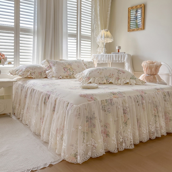 91家纺网 家纺一手货源 找家纺 瑞宝 2026新款全棉印花床裙三件套床裙被套单品系列 拉菲庄园