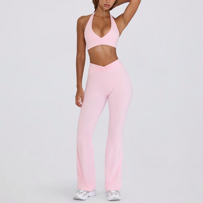 91家纺网 家纺一手货源 找家纺 （总）沐珩家纺 2026新款跨境提臀收腹显瘦胸垫跑步健身短裤挂脖运动内衣文胸瑜伽服套装女