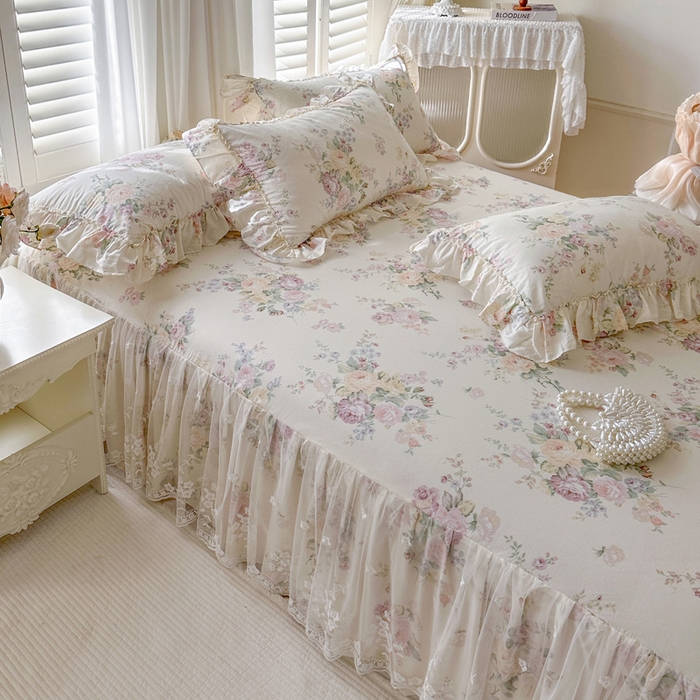 91家纺网 家纺一手货源 找家纺 瑞宝 2026新款全棉印花床裙三件套床裙被套单品系列 拉菲庄园