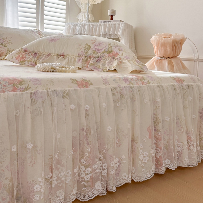 91家纺网 家纺一手货源 找家纺 瑞宝 2026新款全棉印花床裙三件套床裙被套单品系列 美林意境