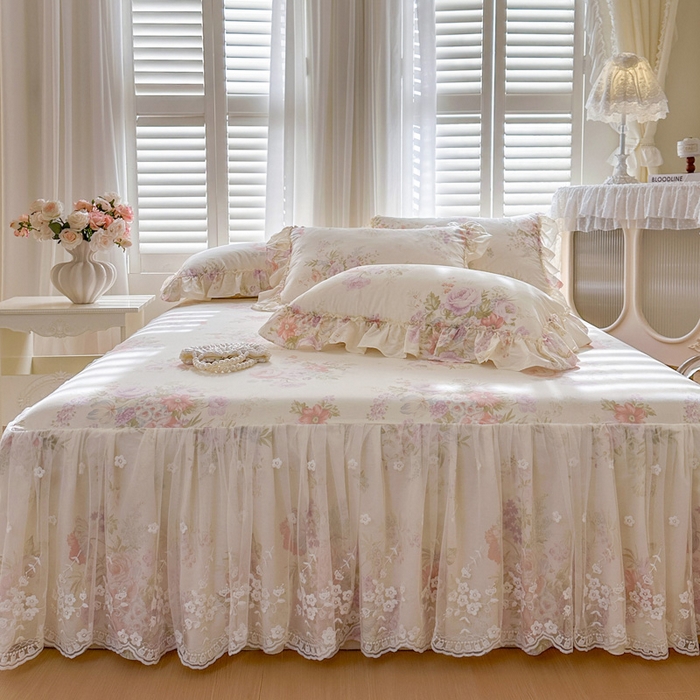 91家纺网 家纺一手货源 找家纺 瑞宝 2026新款全棉印花床裙三件套床裙被套单品系列 美林意境