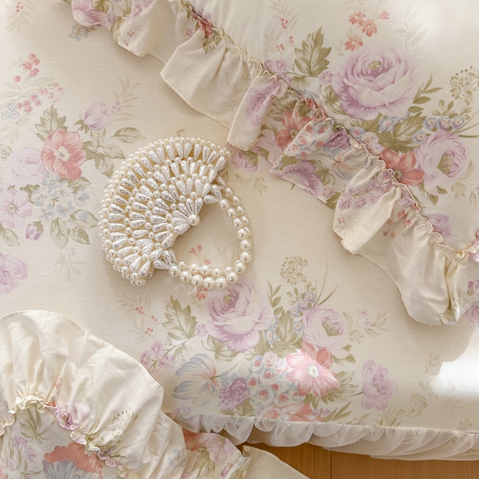 91家纺网 家纺一手货源 找家纺 瑞宝 2026新款全棉印花床裙三件套床裙被套单品系列 美林意境