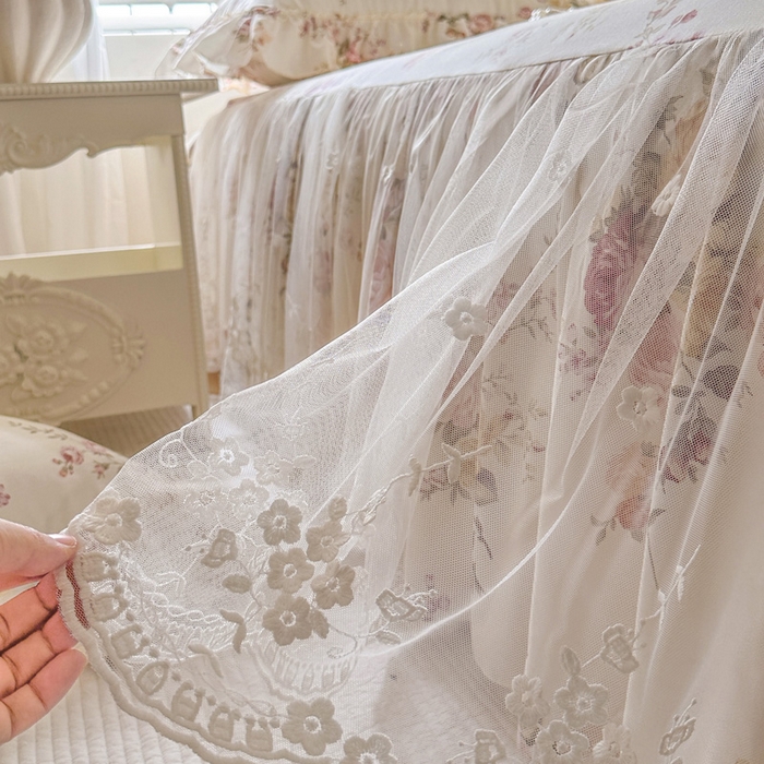 91家纺网 家纺一手货源 找家纺 瑞宝 2026新款全棉印花床裙三件套床裙被套单品系列 花时