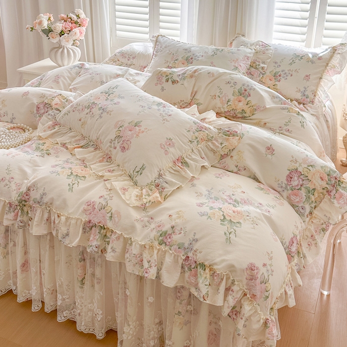 （总）瑞宝 2026新款春款全棉印花床裙四件套【控价265起 各平台严格控价:所有尺寸在扣除店铺优惠券后利润不得少于70(包含活动期)】